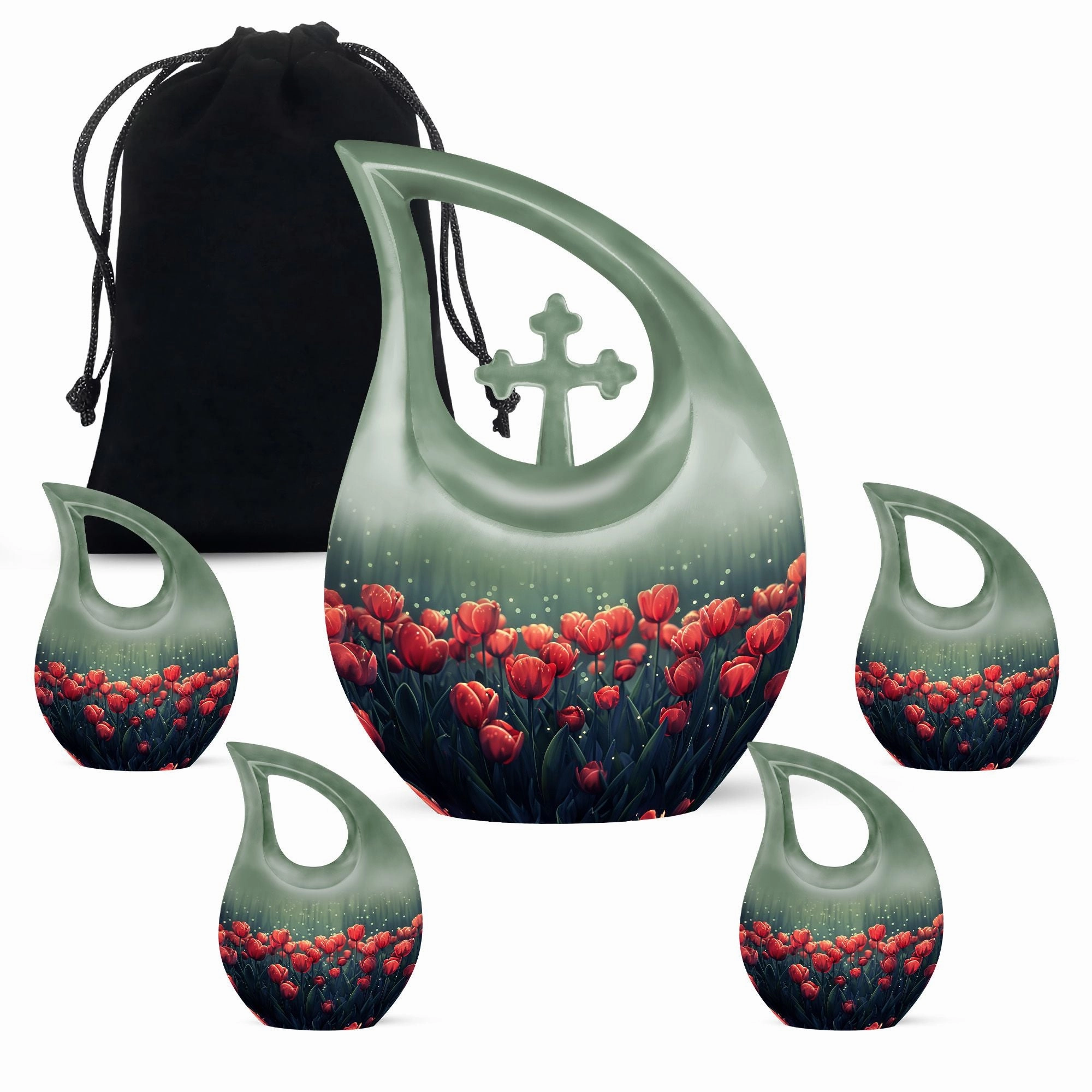 Tulip Themed Customized Adult Urn - Container For Human Ashes