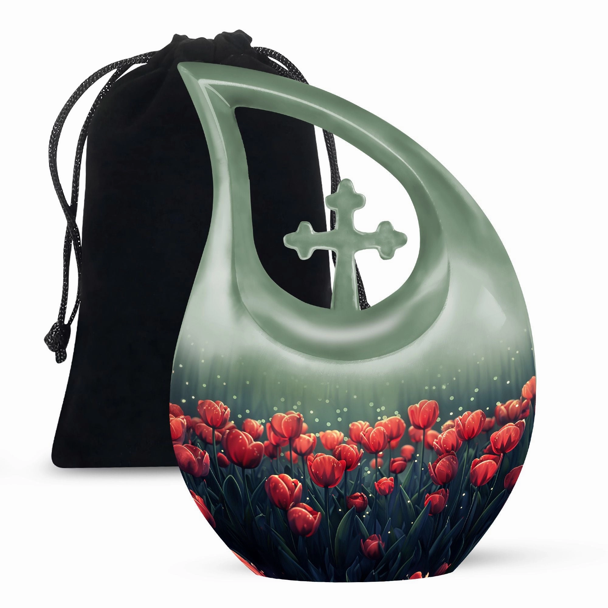 Tulip Themed Customized Adult Urn - Container For Human Ashes