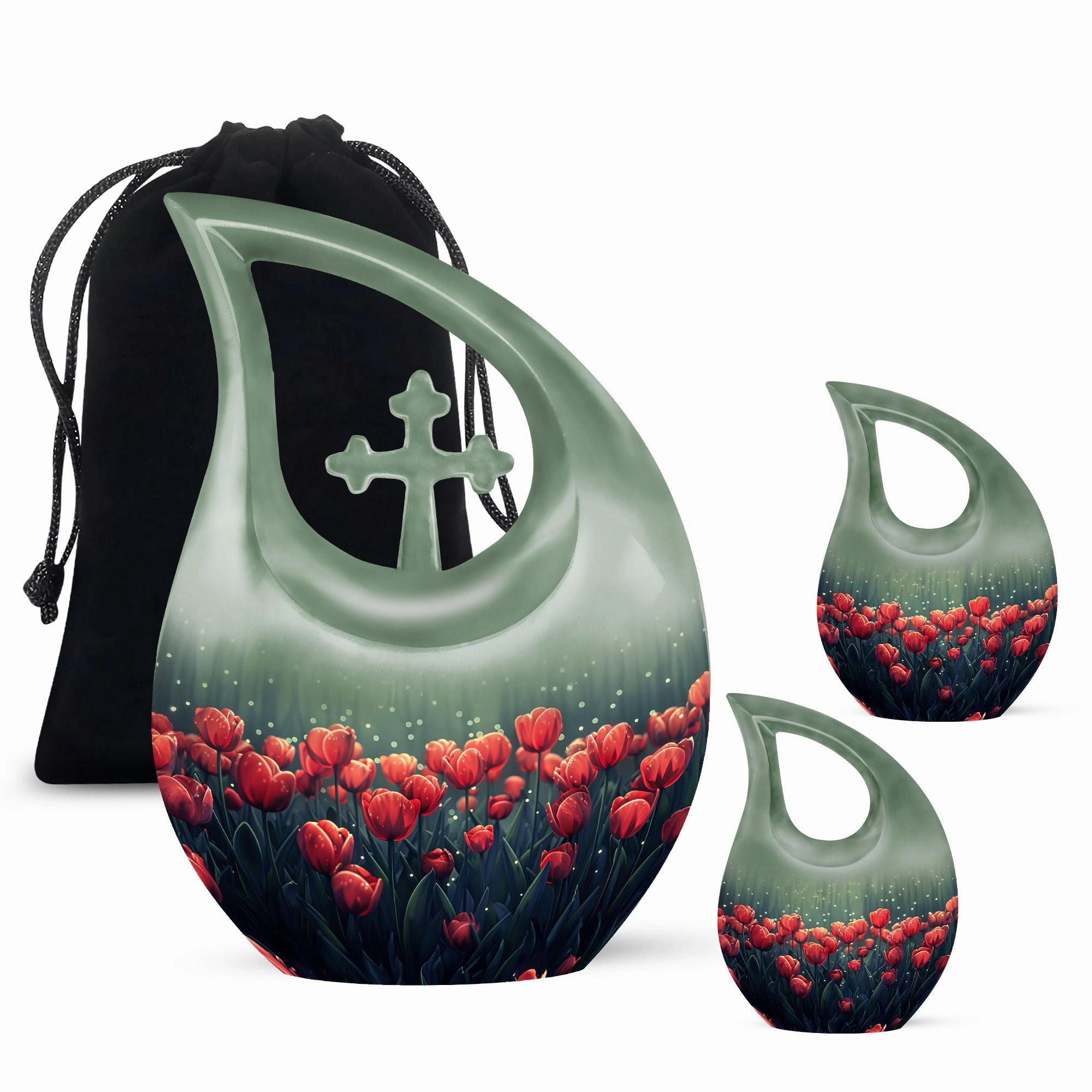 Tulip Themed Customized Adult Urn - Container For Human Ashes