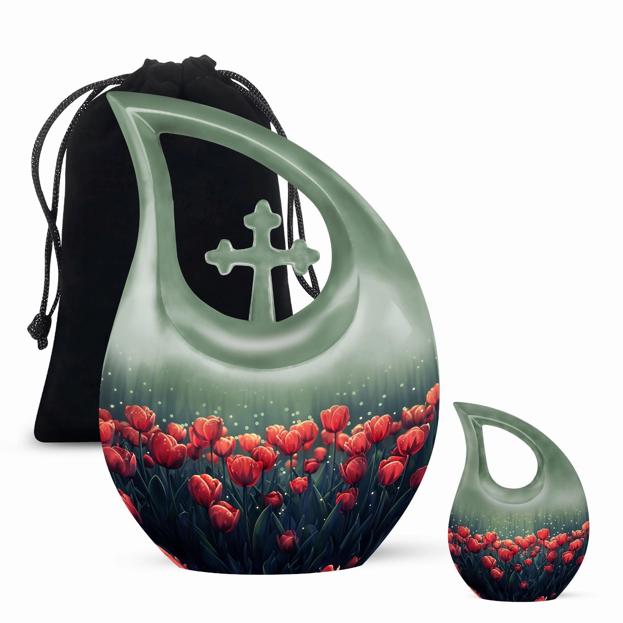 Tulip Themed Customized Adult Urn - Container For Human Ashes