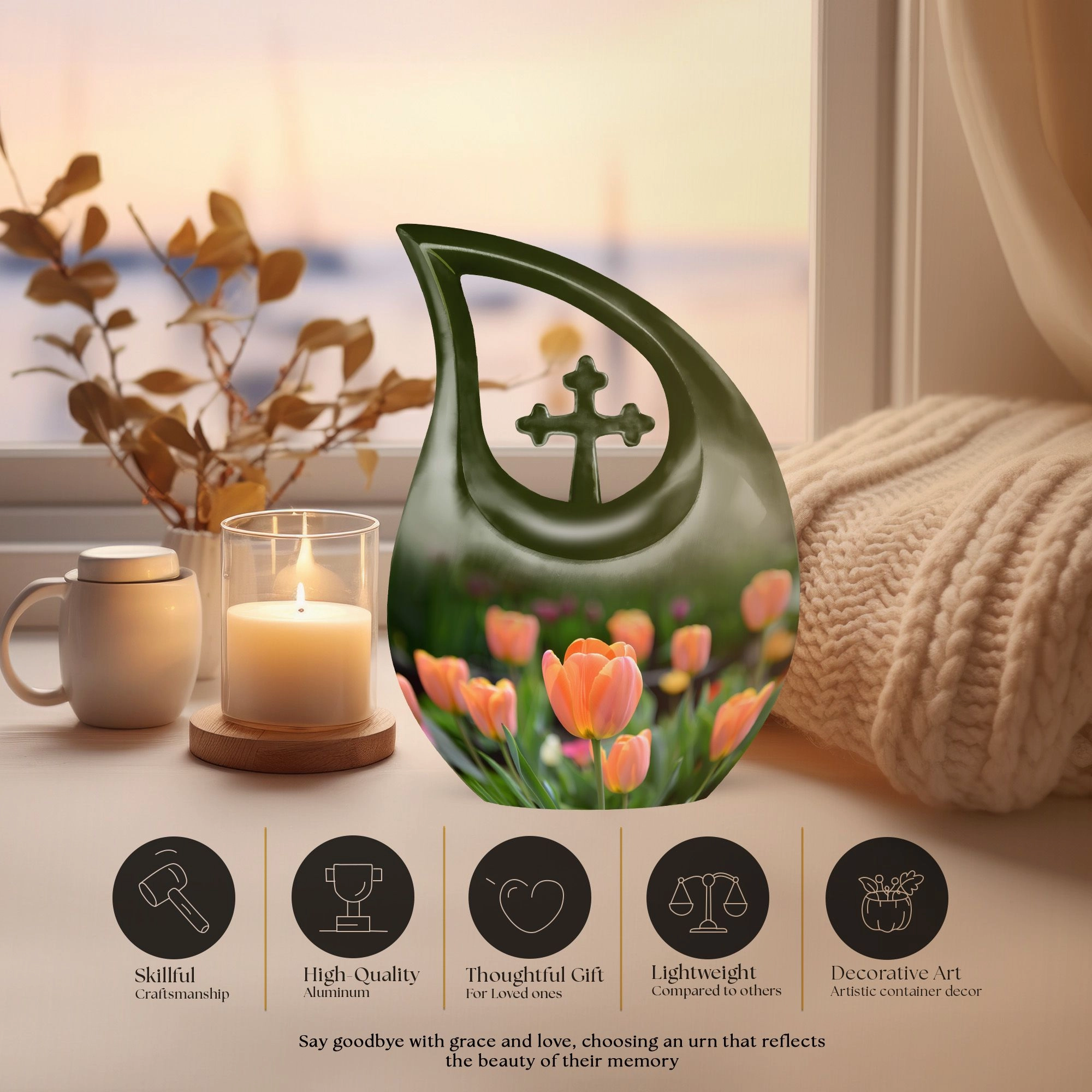 Tulip Urn: Small Miniature Cremation Urn For Adult Ashes