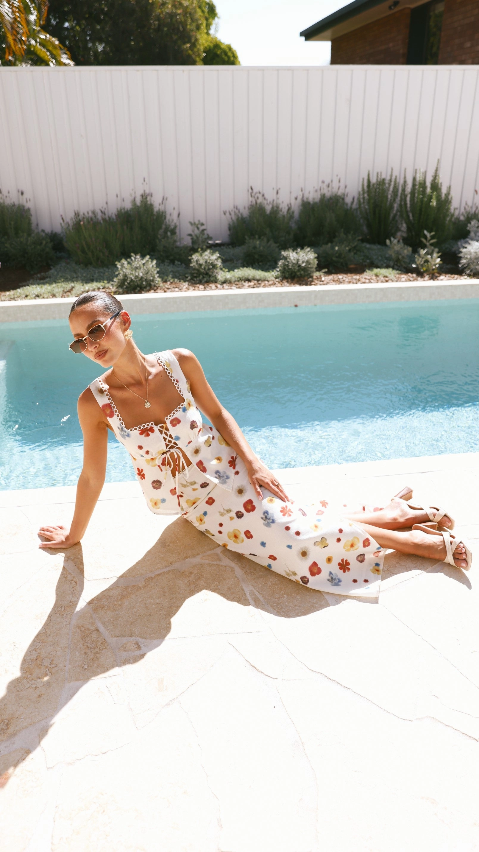 Vaiana Tie Top - Cream / Floral
