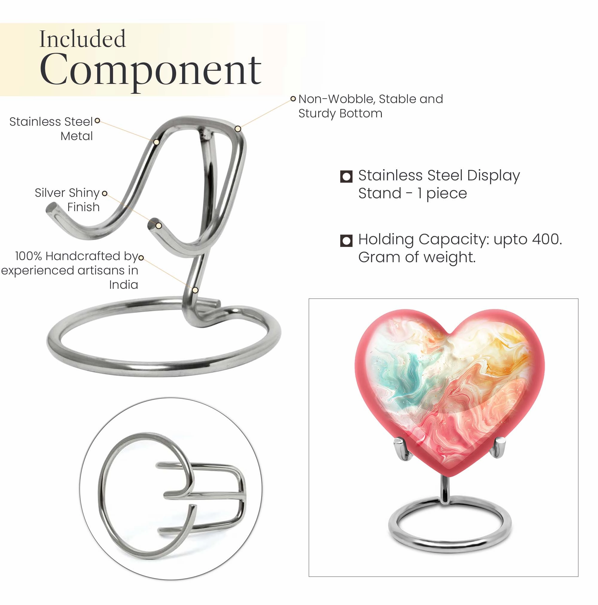 Vibrant Swirl Ceremonial Touch for Eternal Rest - Heart Urn