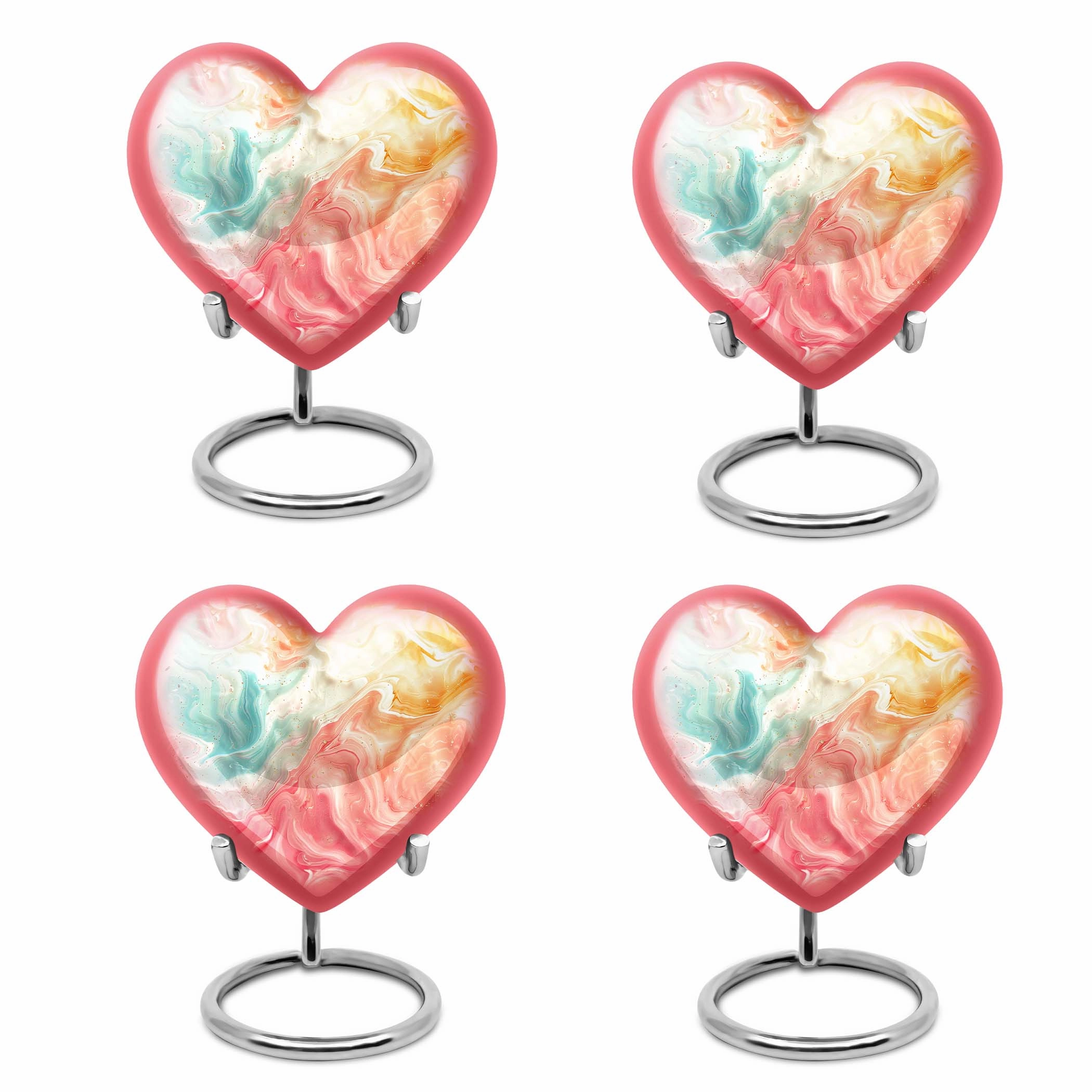 Vibrant Swirl Ceremonial Touch for Eternal Rest - Heart Urn