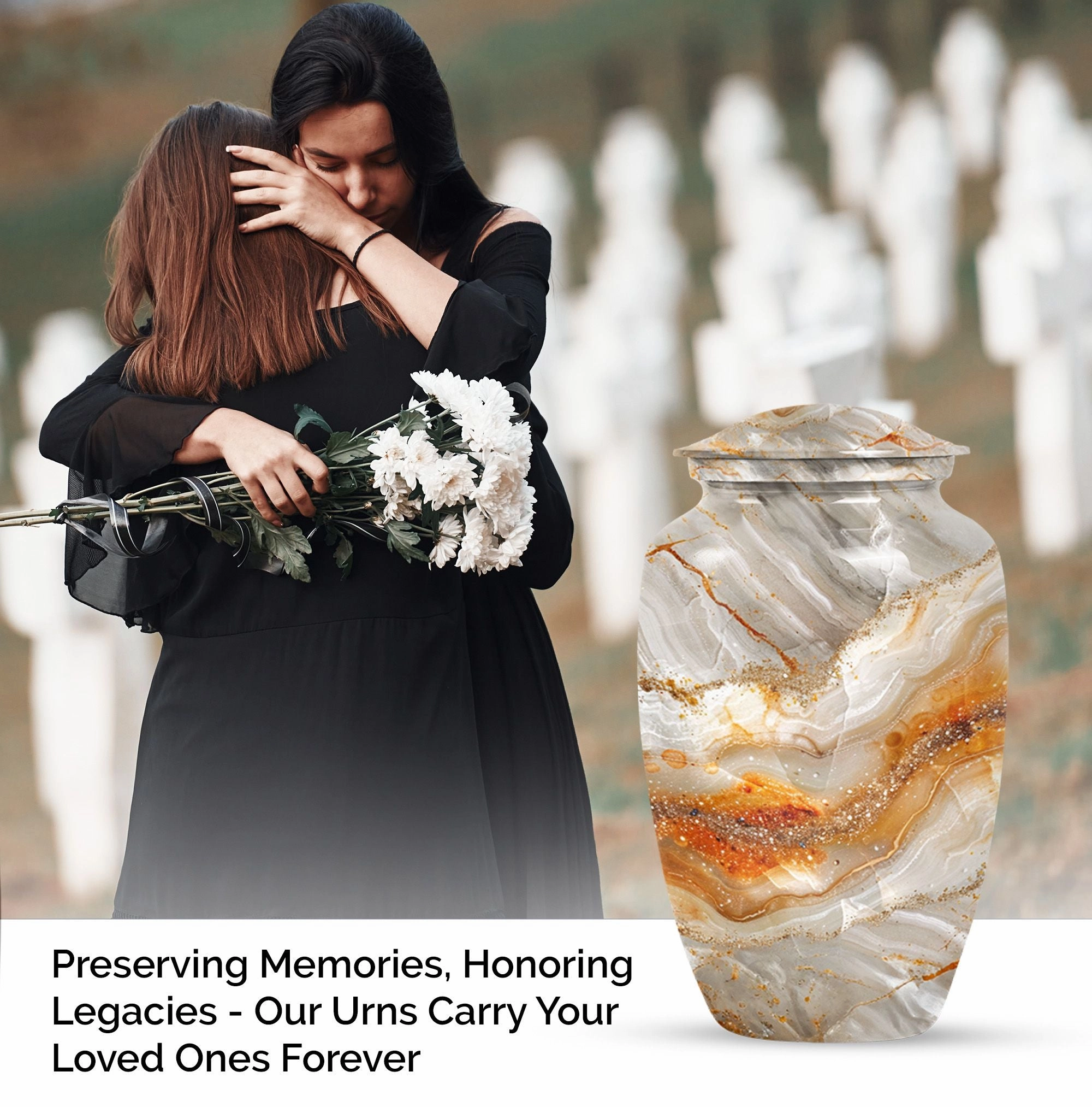 Vibrant Swirl Masterpiece: Commemorative Adult Memorial Urn