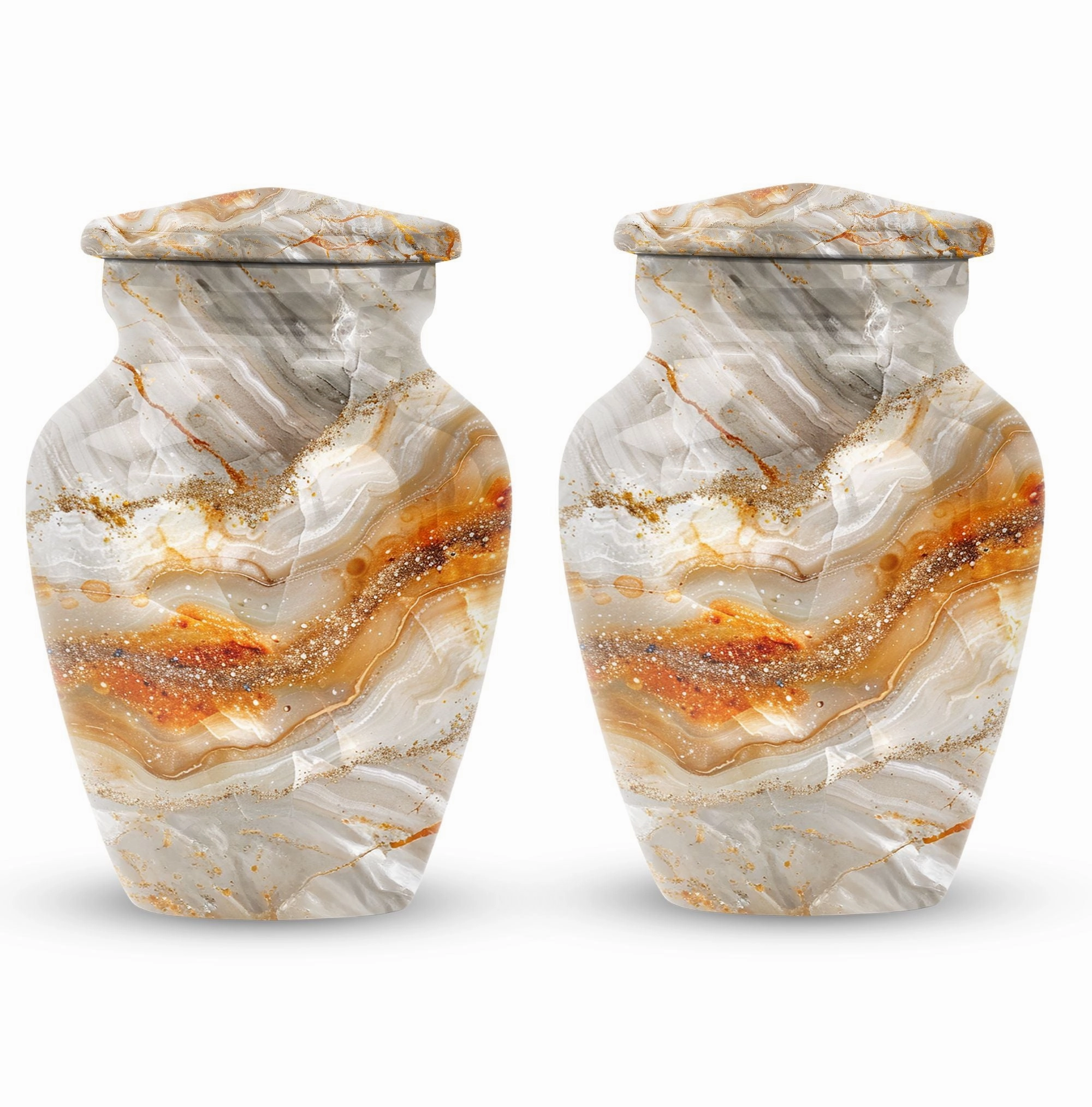 Vibrant Swirl Masterpiece: Commemorative Adult Memorial Urn