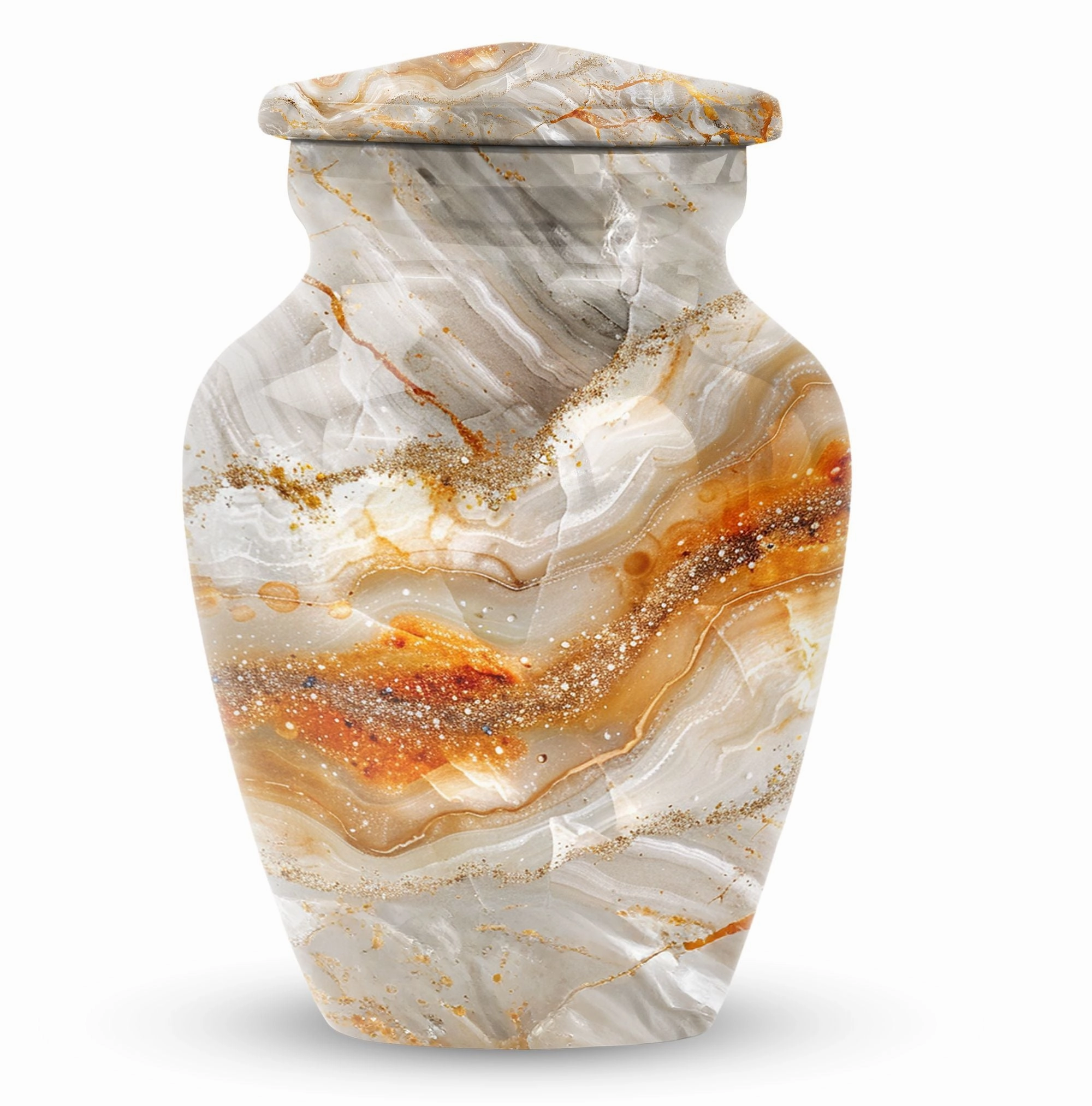 Vibrant Swirl Masterpiece: Commemorative Adult Memorial Urn