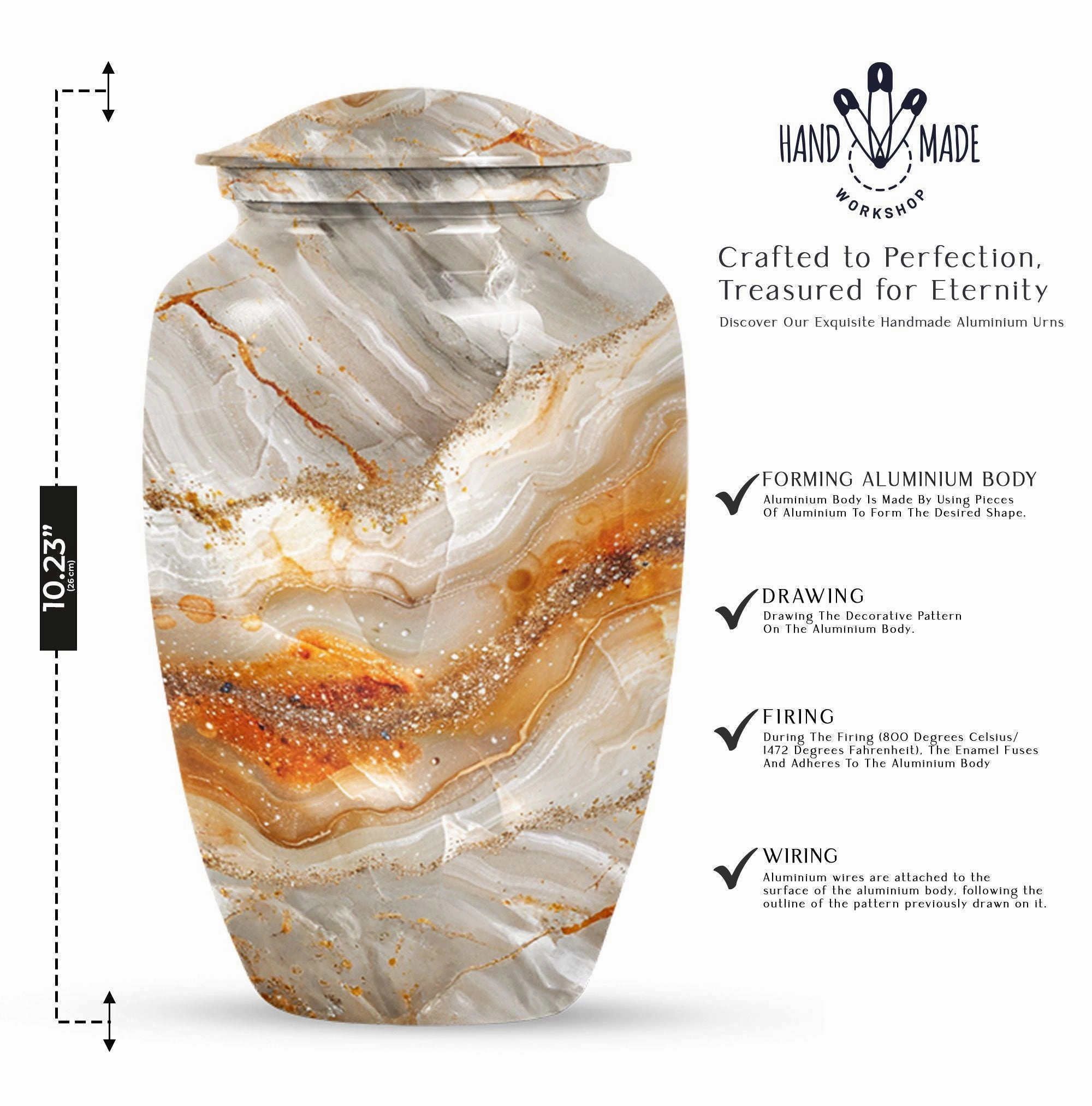 Vibrant Swirl Masterpiece: Commemorative Adult Memorial Urn