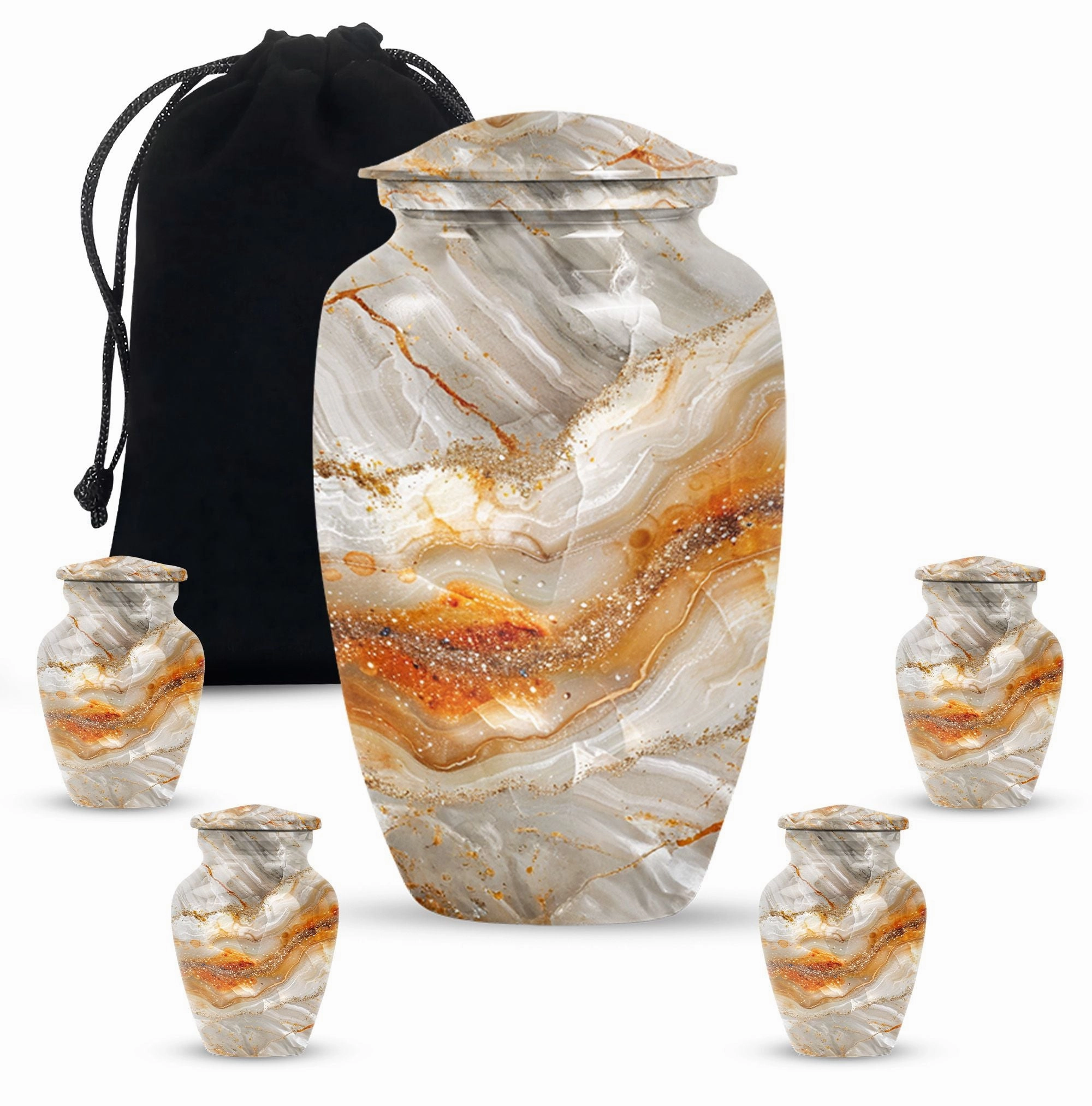 Vibrant Swirl Masterpiece: Commemorative Adult Memorial Urn