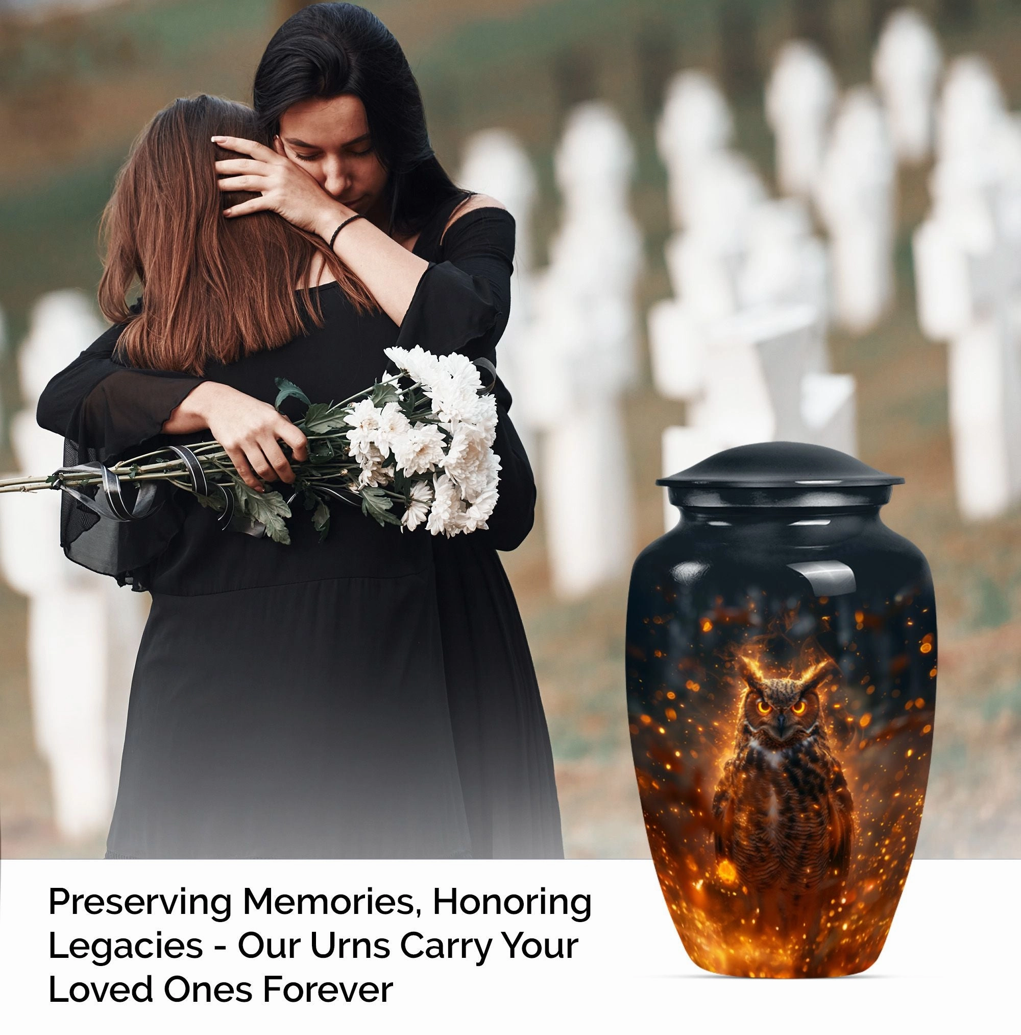Vigil Owl Urn - Dignified Resting Place for Your Deceased