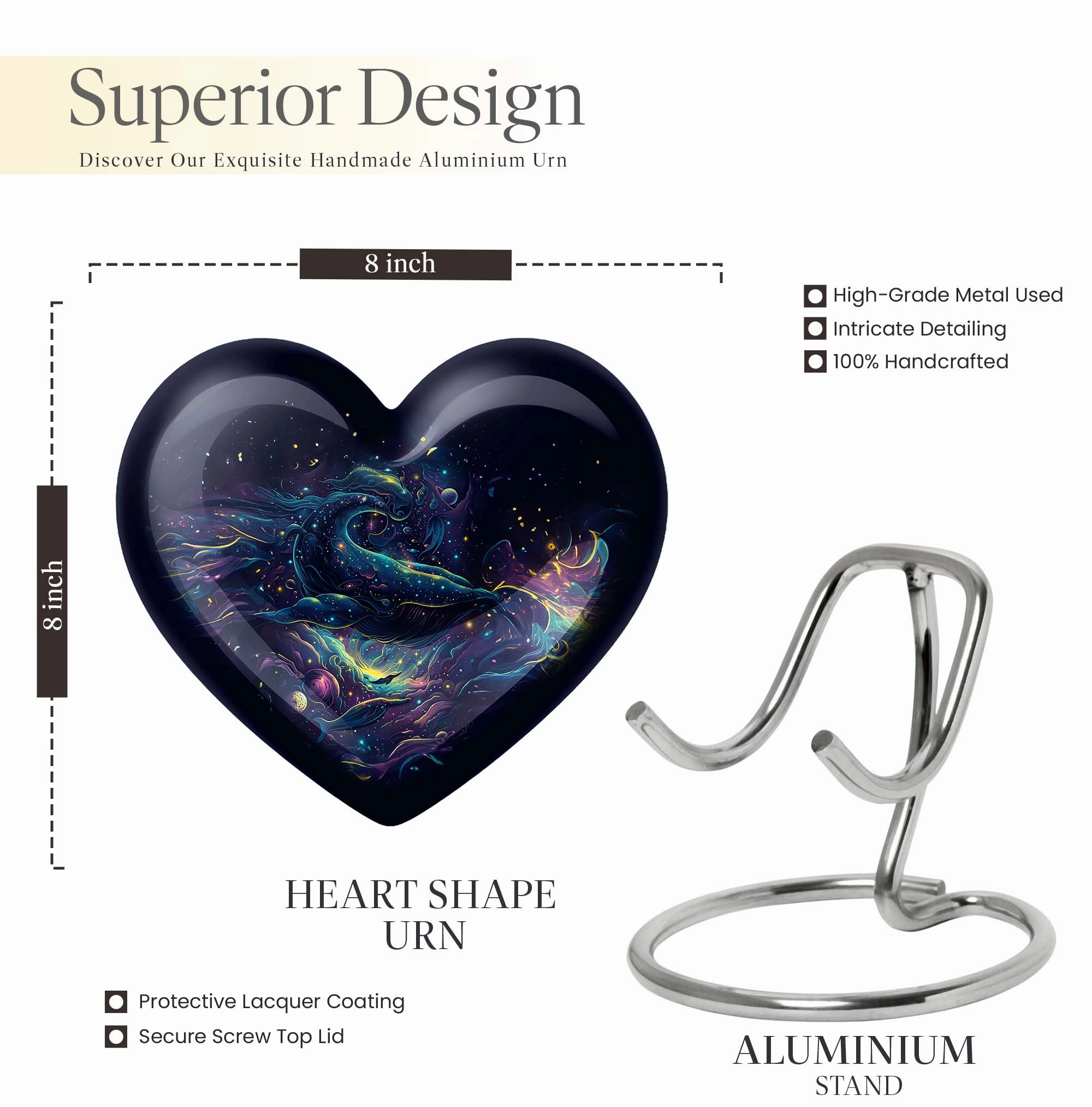 Whispering Heartline Fish Urn & Memorial Adult Urn Collection