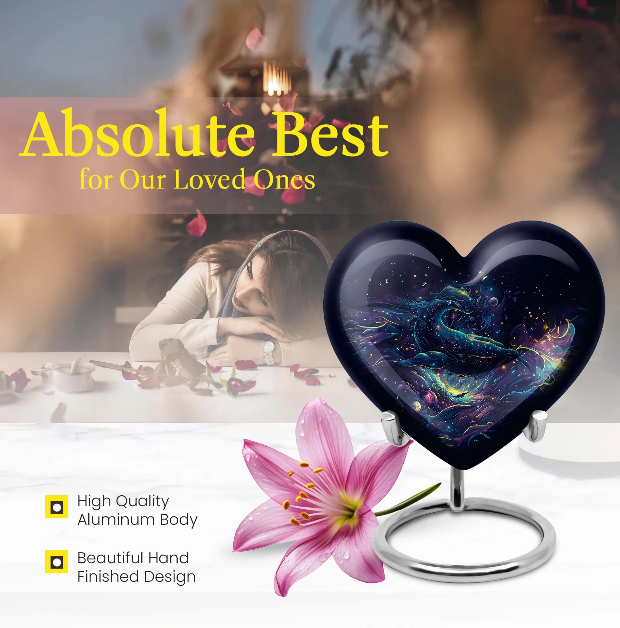Whispering Heartline Fish Urn & Memorial Adult Urn Collection