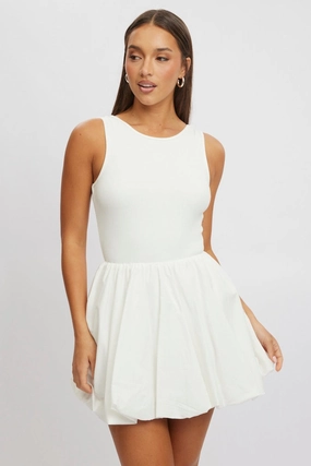 White Bubble Dress Mini