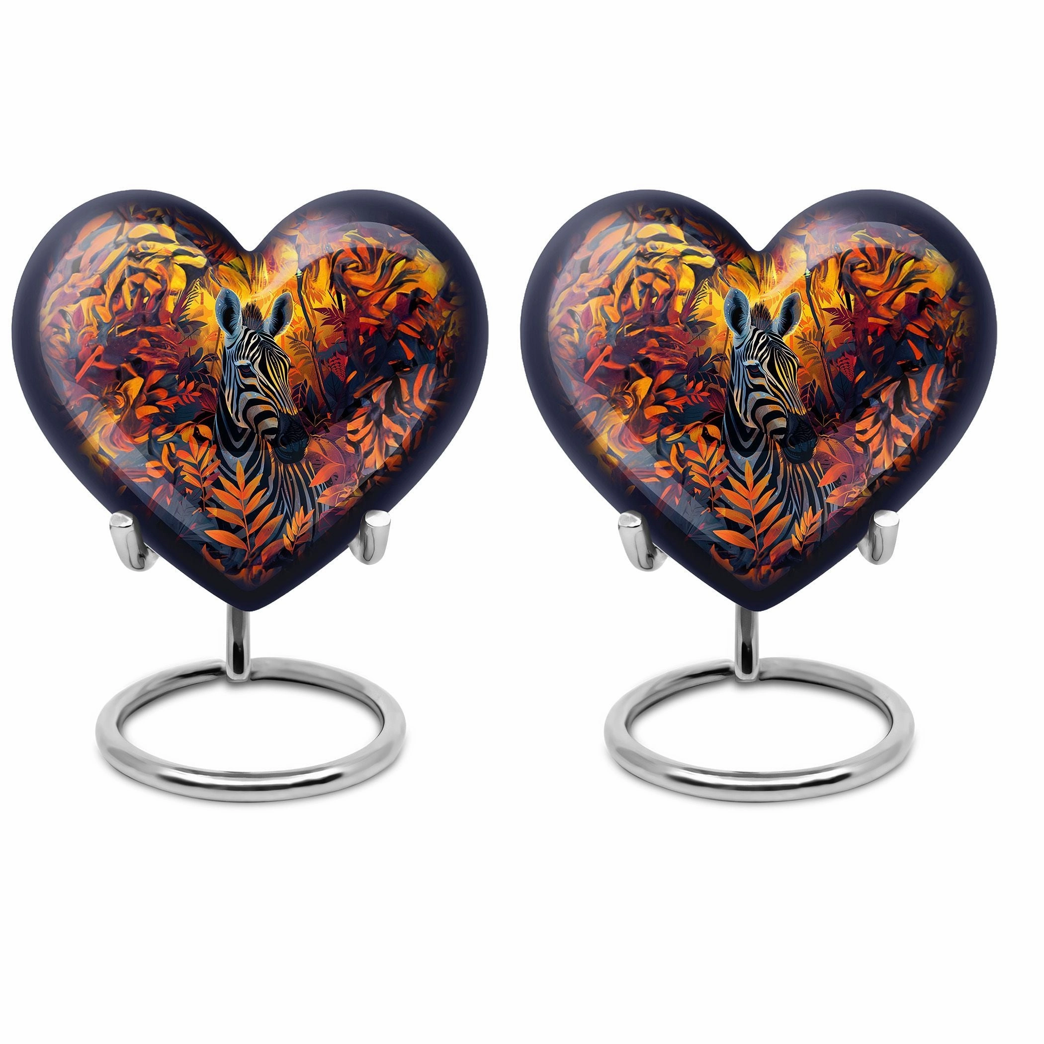 Zebra Bliss: Abstract Themed Memorial Urn for Adult Human Ashes