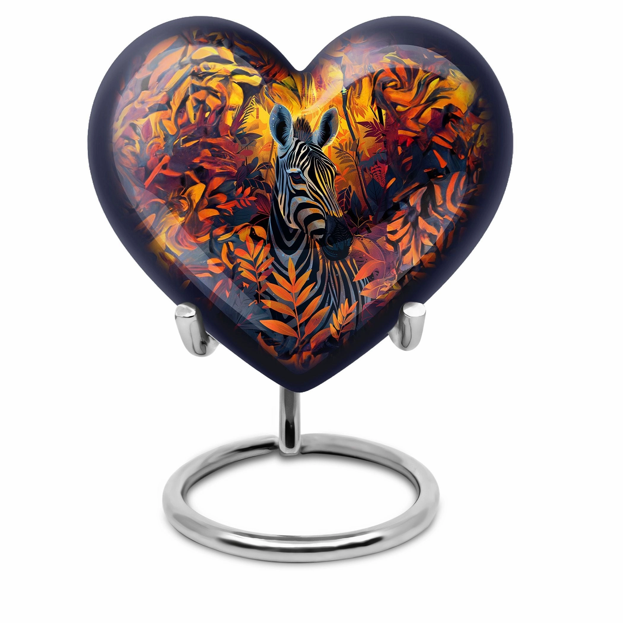 Zebra Bliss: Abstract Themed Memorial Urn for Adult Human Ashes