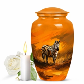 Zebra Memorial Beauty: Exclusive Large Adult Funeral Urn