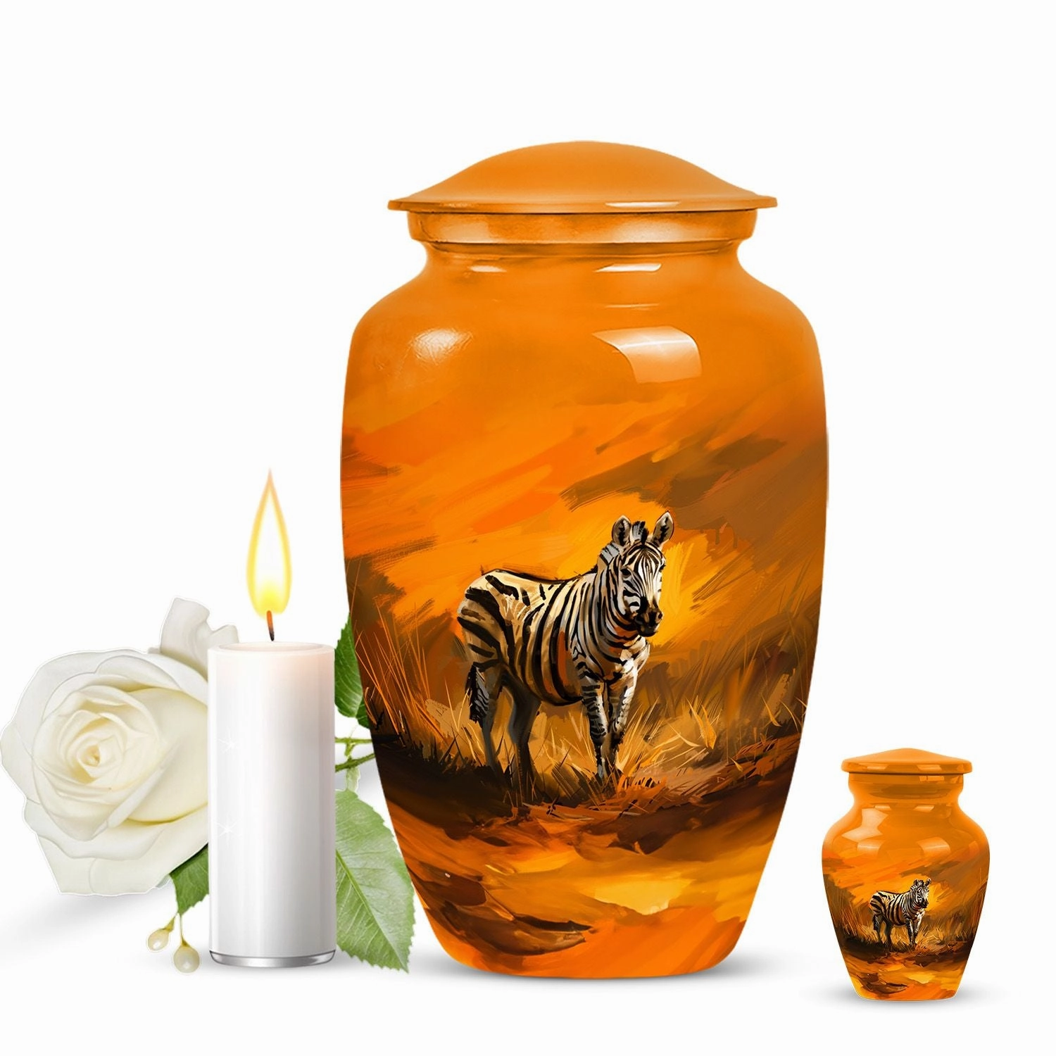 Zebra Memorial Beauty: Exclusive Large Adult Funeral Urn