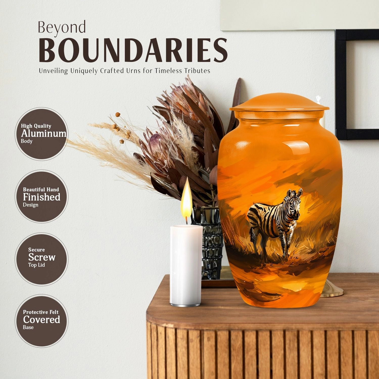 Zebra Memorial Beauty: Exclusive Large Adult Funeral Urn