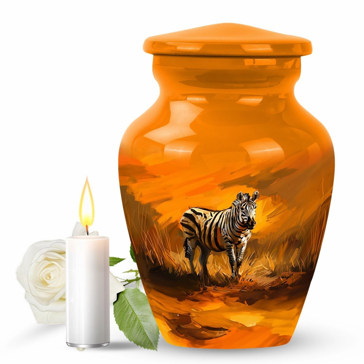 Zebra Memorial Beauty: Exclusive Large Adult Funeral Urn